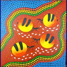 Aboriginal Art Canvas - Victor Polak-Size:40x40cm-H